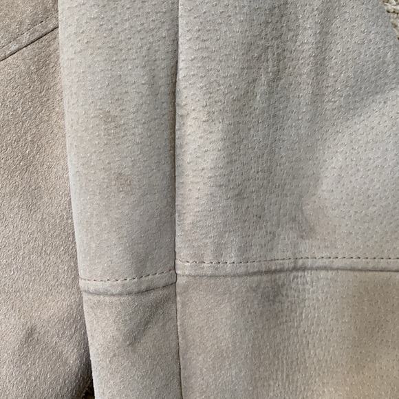 Pelle tan suede faux fur oversized heavy winter pea coat SZ M VTG 80s vintage - Picture 14 of 16